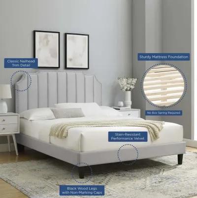 Colette Full Performance Velvet Platform Bed