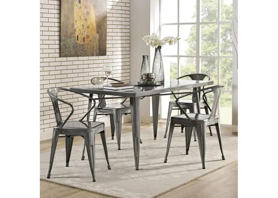 Alacrity Rectangle Metal Dining Table