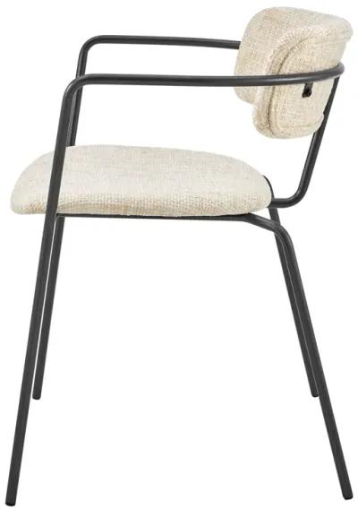 Alivia KD Fabric Dining Side Arm Chair, Allure Cream