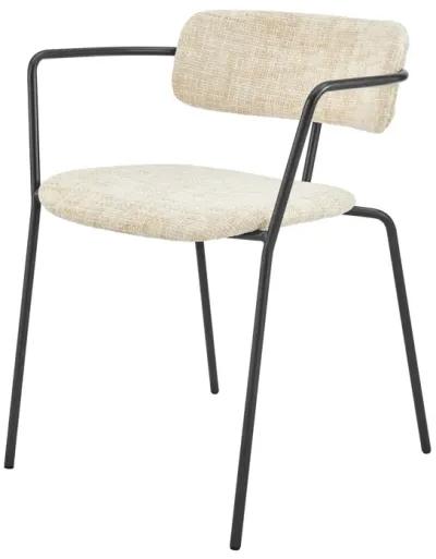 Alivia KD Fabric Dining Side Arm Chair, Allure Cream