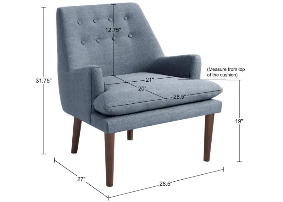 Madison Park Taylor Blue Mid-Century Accent Chair