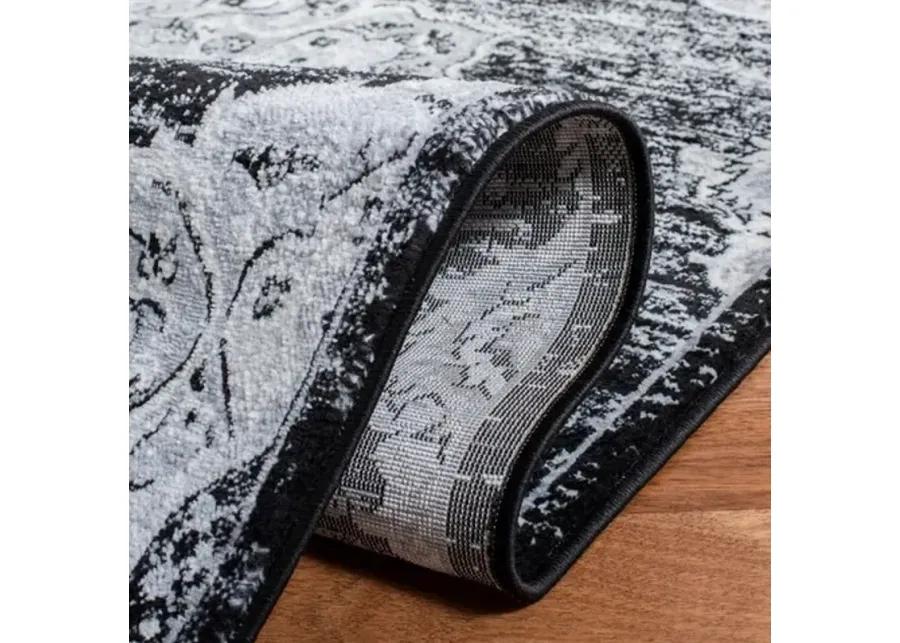 Brentwood 802 Black / Grey 10' X 13' Large Rectangle Powerloomed Rug