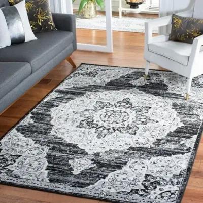 Brentwood 802 Black / Grey 10' X 13' Large Rectangle Powerloomed Rug