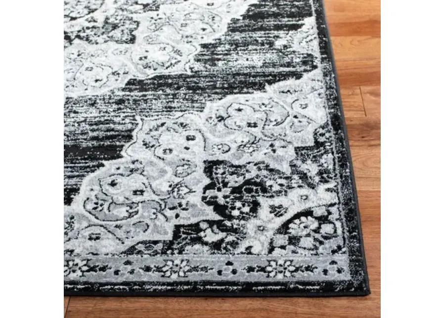 Brentwood 802 Black / Grey 10' X 13' Large Rectangle Powerloomed Rug