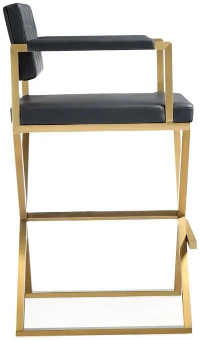 Director Black Gold Steel Barstool