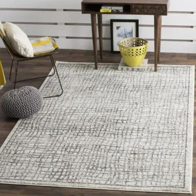 Adirondack Contemporary Silver / Ivory 4' X 6' Powerloomed Rug