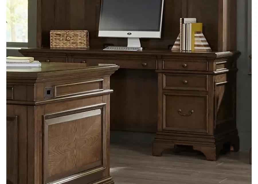 Hartshill Credenza with Power Outlet Burnished Oak