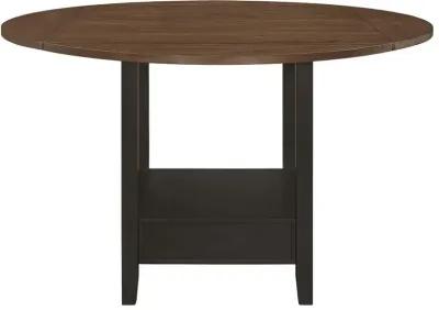 Sanford Round Counter Height Table with Drop Leaf Cinnamon and Espresso