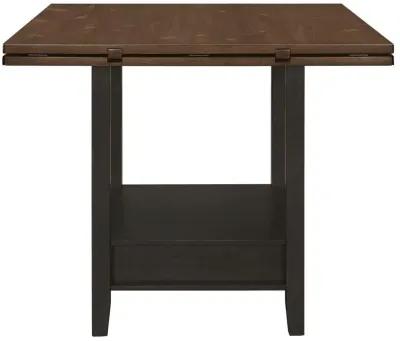 Sanford Round Counter Height Table with Drop Leaf Cinnamon and Espresso