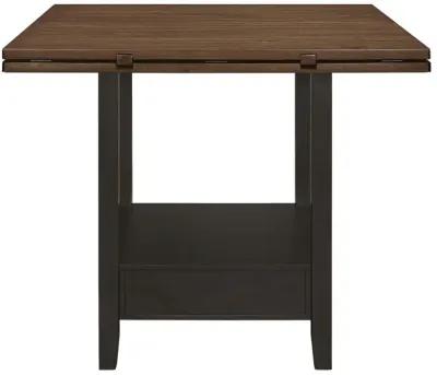 Sanford Round Counter Height Table with Drop Leaf Cinnamon and Espresso