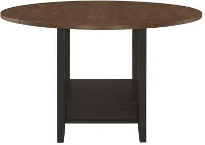 Sanford Round Counter Height Table with Drop Leaf Cinnamon and Espresso