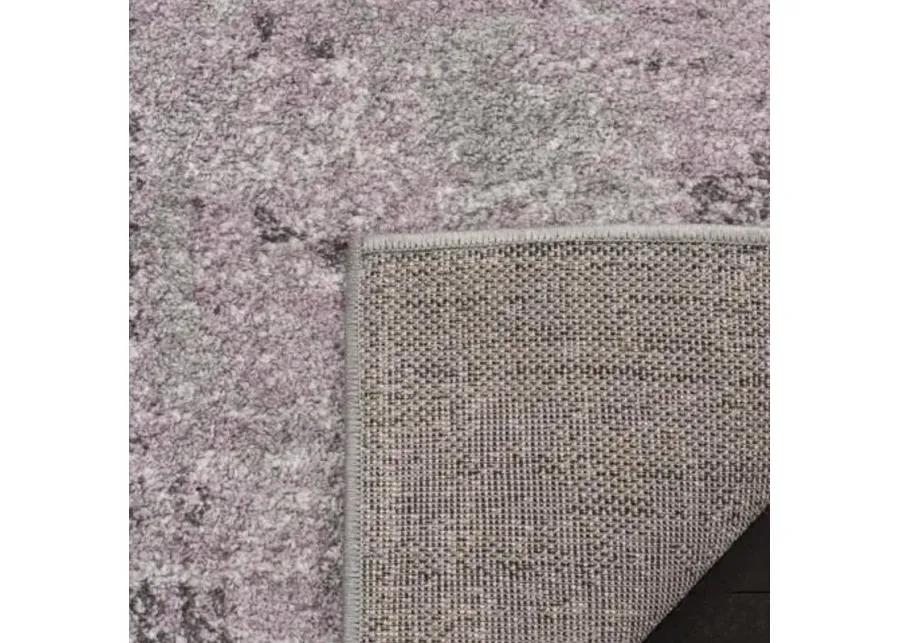 Adirondack Contemporary Light Grey / Purple 2'-6" X 6' Powerloomed Rug