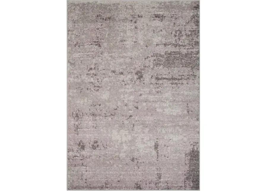 Adirondack Contemporary Light Grey / Purple 2'-6" X 6' Powerloomed Rug