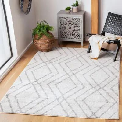 Adirondack Contemporary Ivory / Grey 4' X 6' Powerloomed Rug