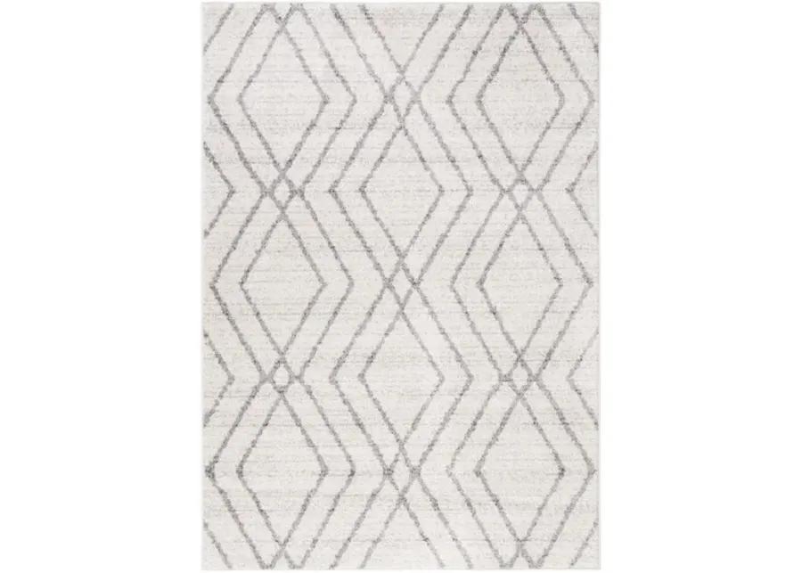 Adirondack Contemporary Ivory / Grey 4' X 6' Powerloomed Rug