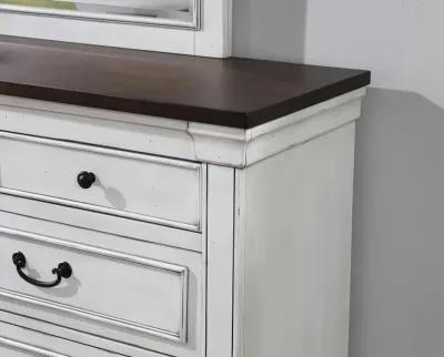 Hillcrest 9-drawer Dresser Dark Rum and White