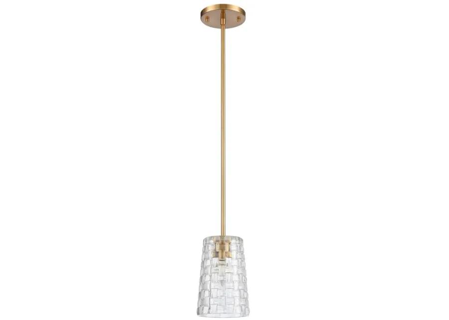 Lightweave 5.5" Wide 1-Light Mini Pendant - Satin Brass