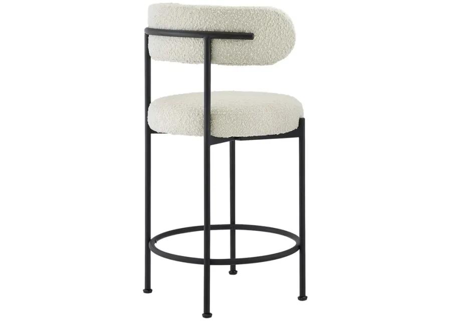 Albie Boucle Fabric Counter Stools - Set of 2