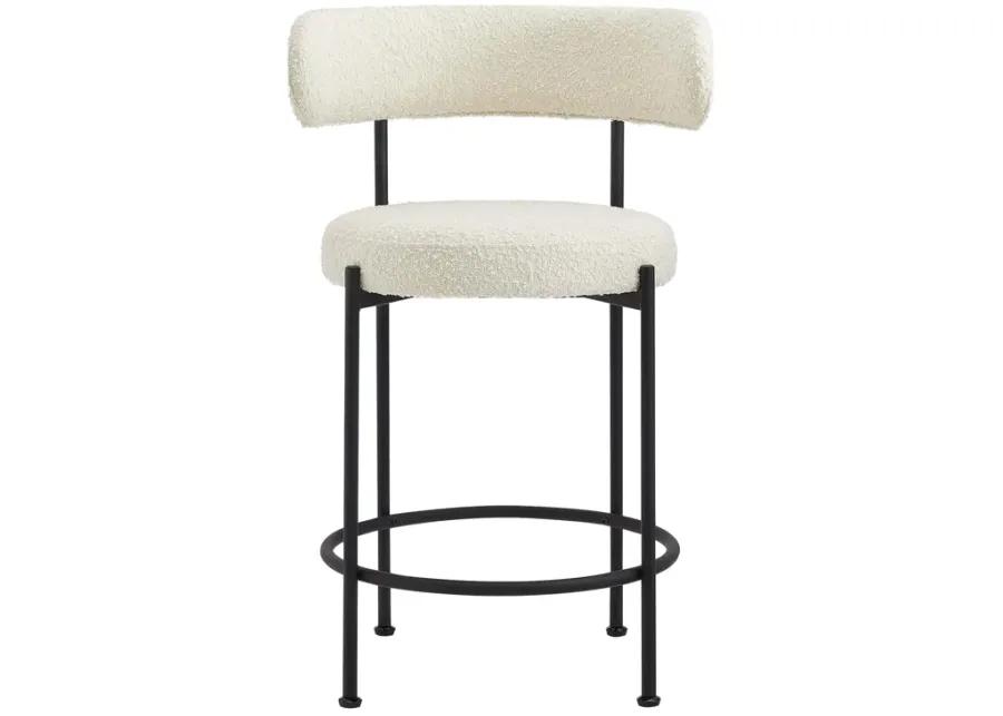 Albie Boucle Fabric Counter Stools - Set of 2