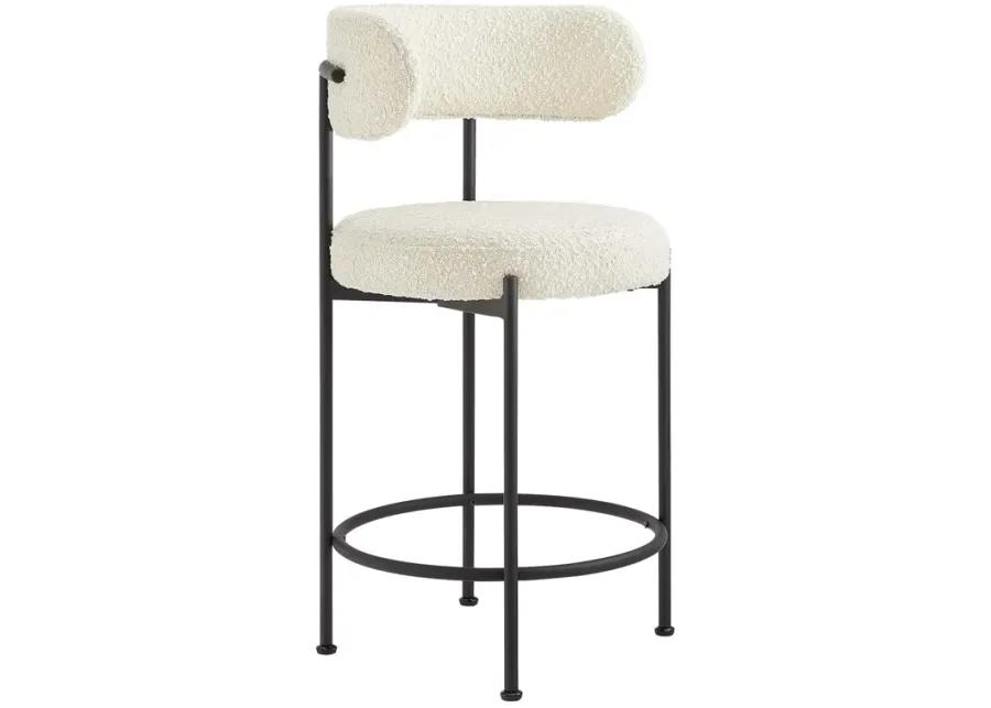 Albie Boucle Fabric Counter Stools - Set of 2