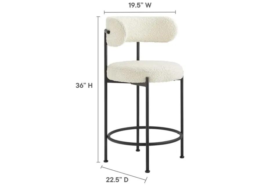 Albie Boucle Fabric Counter Stools - Set of 2