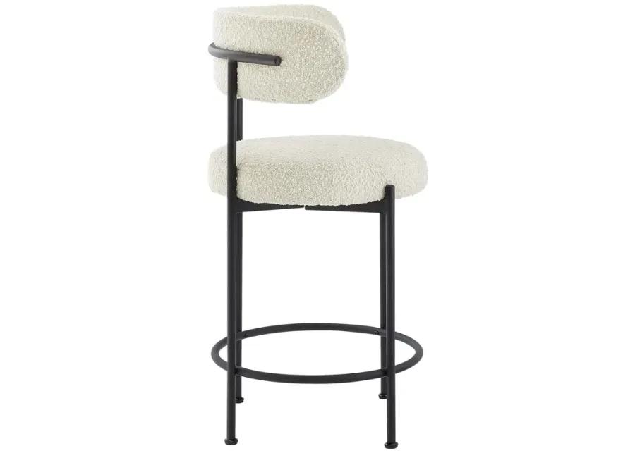 Albie Boucle Fabric Counter Stools - Set of 2