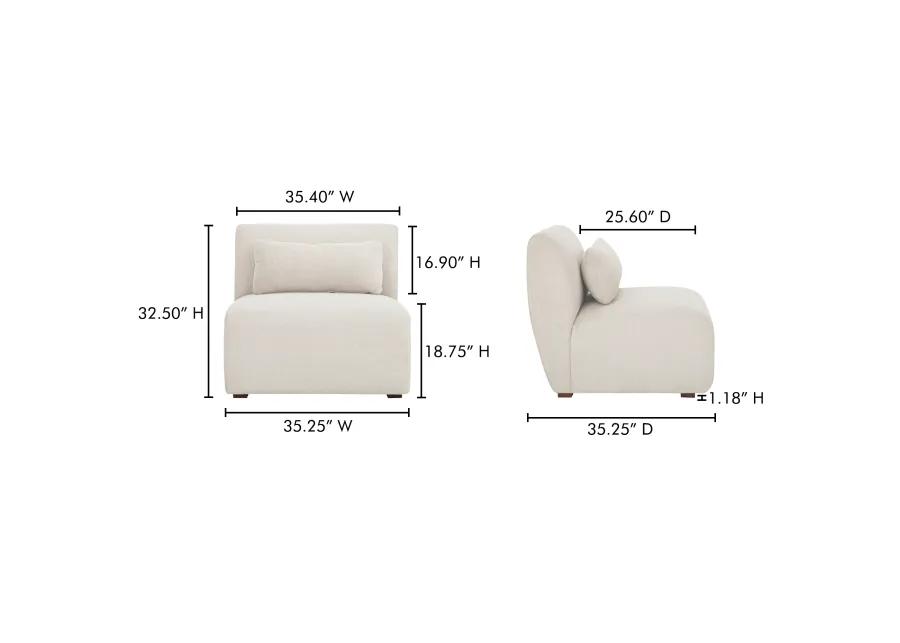 Amelia Slipper Chair Warm White