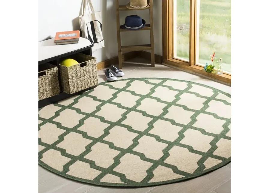 LINDEN 122 Collection LND122W-6R Cream / Green 6'-7" X 6'-7" Round