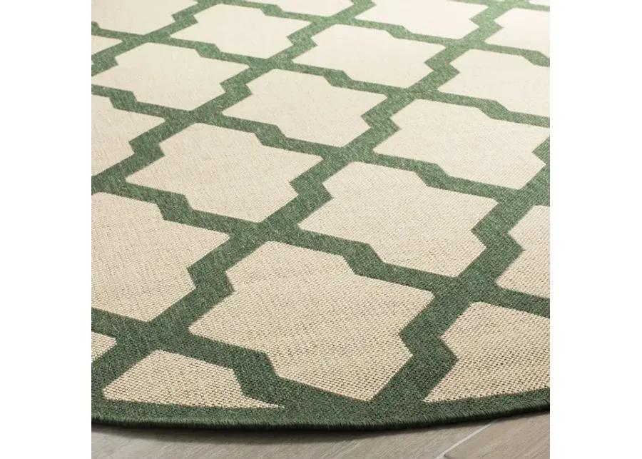 LINDEN 122 Collection LND122W-6R Cream / Green 6'-7" X 6'-7" Round