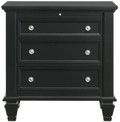 Aarav Beach 3-Drawer Nightstand Black