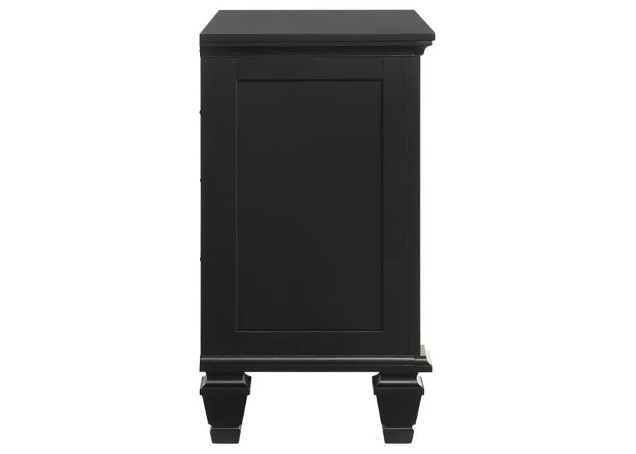 Aarav Beach 3-Drawer Nightstand Black