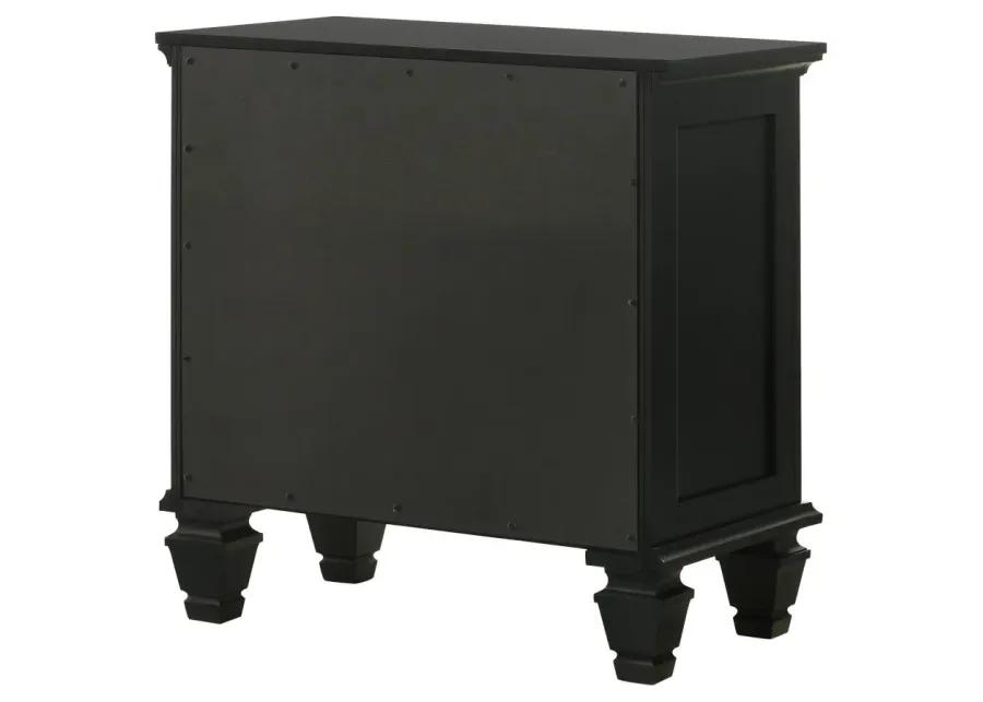 Aarav Beach 3-Drawer Nightstand Black