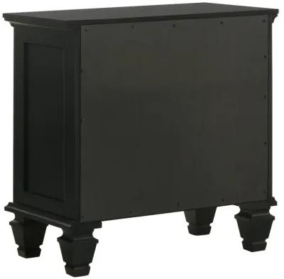 Aarav Beach 3-Drawer Nightstand Black