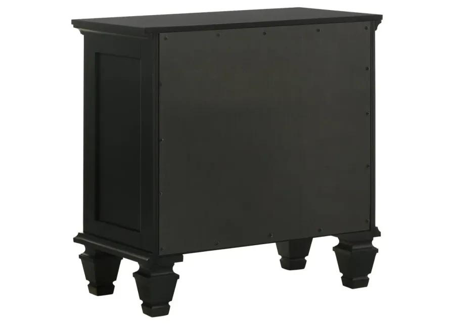 Aarav Beach 3-Drawer Nightstand Black