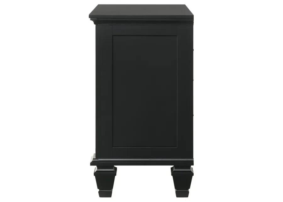 Aarav Beach 3-Drawer Nightstand Black