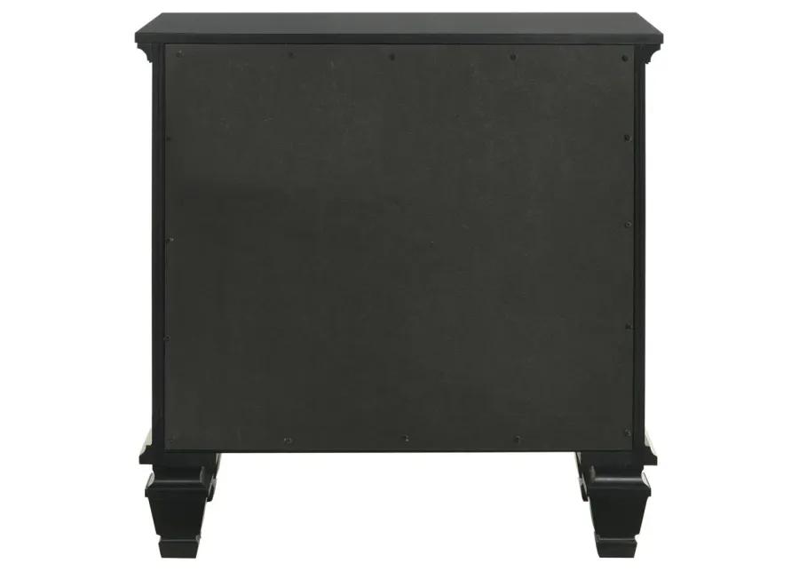 Aarav Beach 3-Drawer Nightstand Black