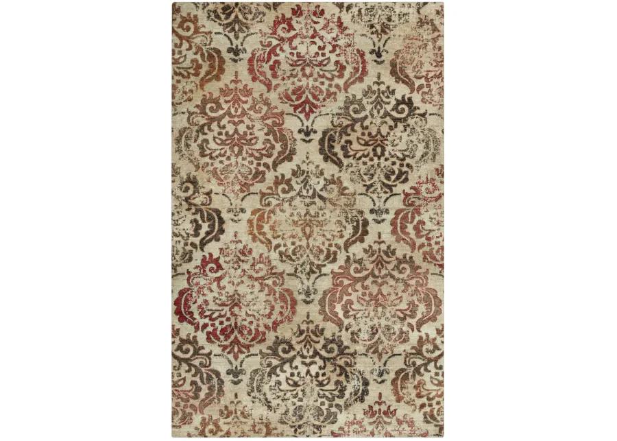 Gossamer Beige/Brown Classic/Updated 100% New Zealand Wool 3' x 5' Rectangle Rug