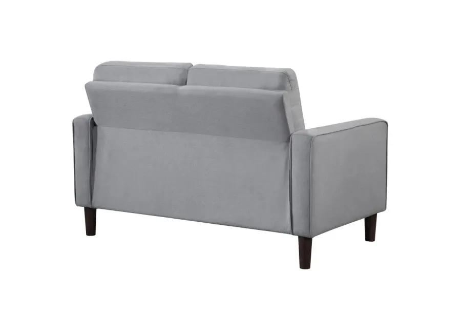 Bowen Upholstered Track Arms Tufted Loveseat Grey