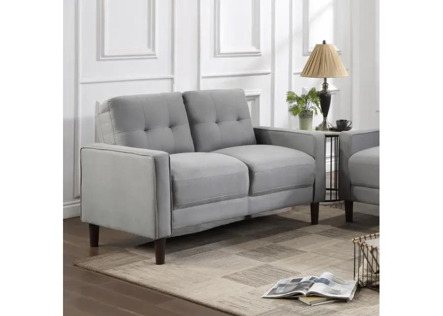 Bowen Upholstered Track Arms Tufted Loveseat Grey