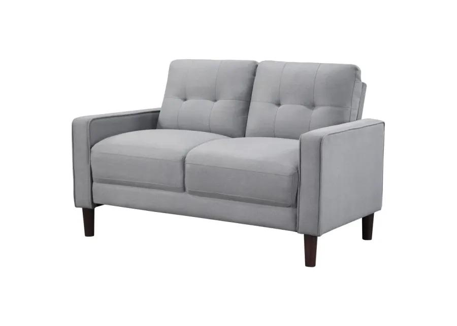 Bowen Upholstered Track Arms Tufted Loveseat Grey