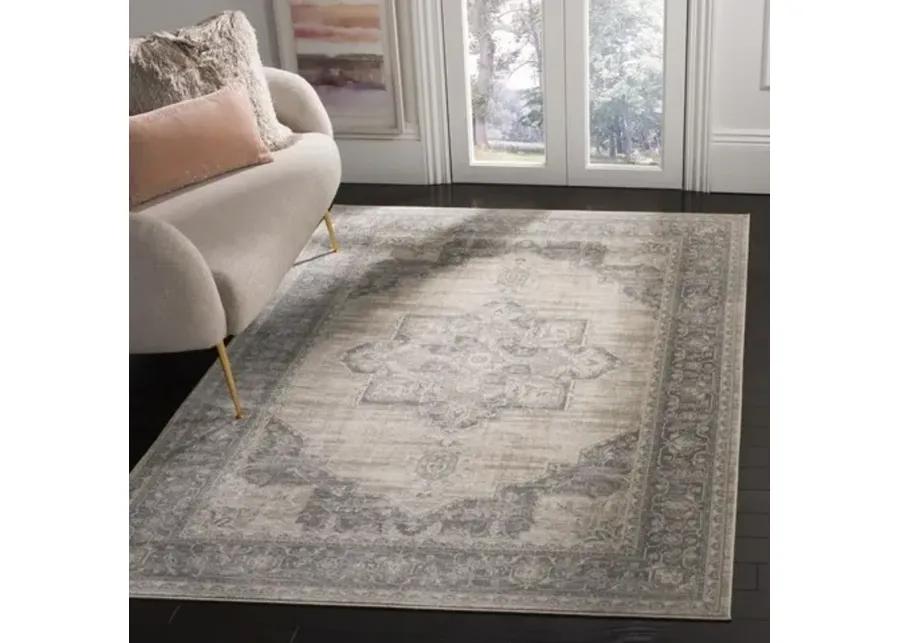 Brentwood 865 Cream / Grey 5'-3" X 7'-6" Medium Rectangle Powerloomed Rug