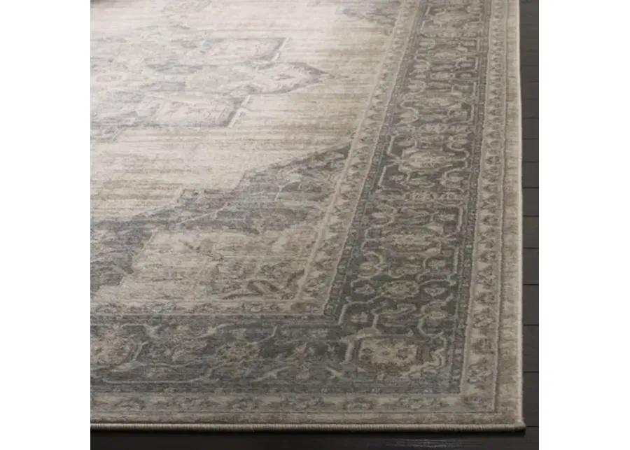 Brentwood 865 Cream / Grey 5'-3" X 7'-6" Medium Rectangle Powerloomed Rug