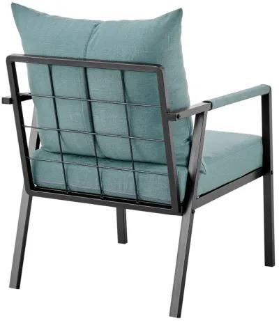 Rivano KD Fabric Outdoor Accent Arm Chair, Coastal Blue 