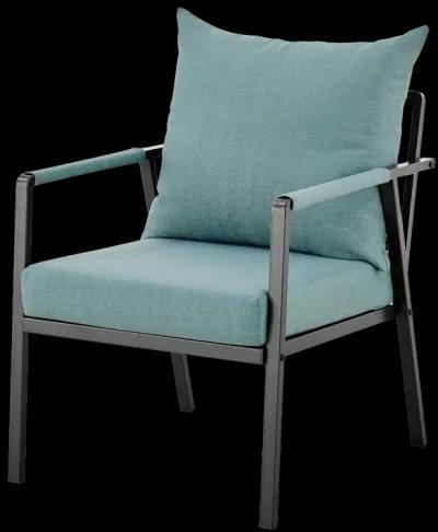 Rivano KD Fabric Outdoor Accent Arm Chair, Coastal Blue 