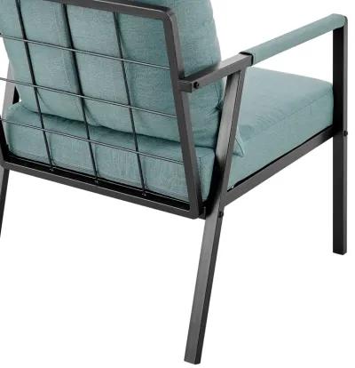 Rivano KD Fabric Outdoor Accent Arm Chair, Coastal Blue 