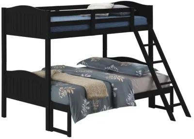 Arlo Twin Over Full Bunk Bed with Ladder Black