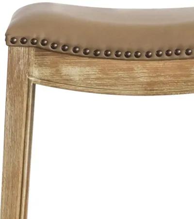 Elmo KD Bonded Leather Counter Stool Weathered Smoke Legs, Vintage Taupe