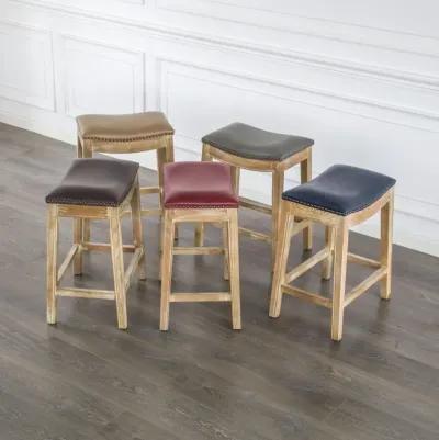 Elmo KD Bonded Leather Counter Stool Weathered Smoke Legs, Vintage Taupe