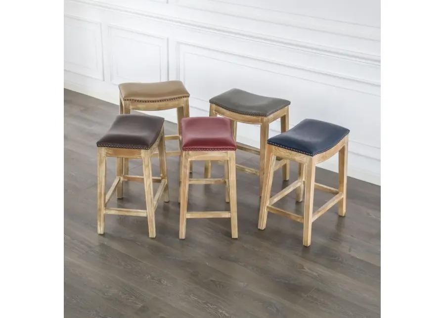 Elmo KD Bonded Leather Counter Stool Weathered Smoke Legs, Vintage Taupe