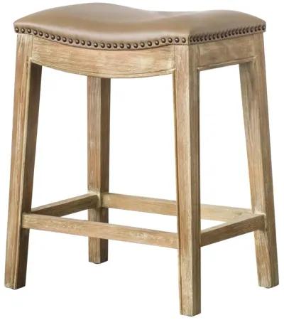 Elmo KD Bonded Leather Counter Stool Weathered Smoke Legs, Vintage Taupe